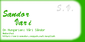 sandor vari business card