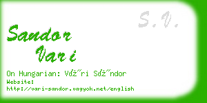 sandor vari business card